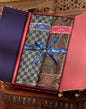 Pashtush India Gift Pack Pashtush His And Her Set Of Mens Fine Wool Stole and Womens Faux pashmina Stole, Premium Gift Box Packaging, Black