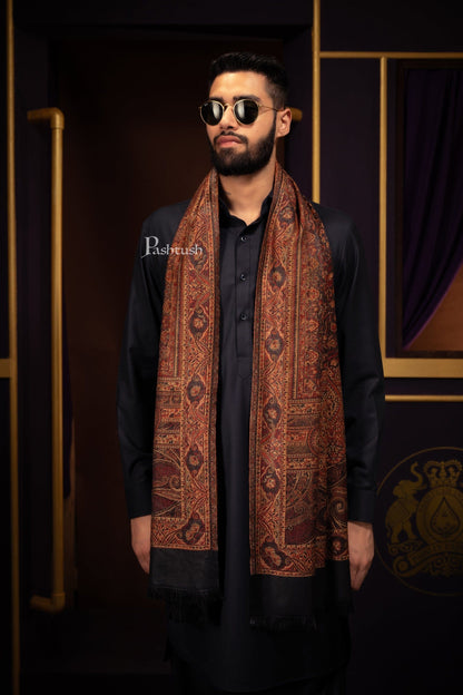 Pashtush India Gift Pack Pashtush His And Her Set Of Mens Jamawar Stole and Womens Bamboo Stole, Premium Gift Box Packaging, Blue and Pink
