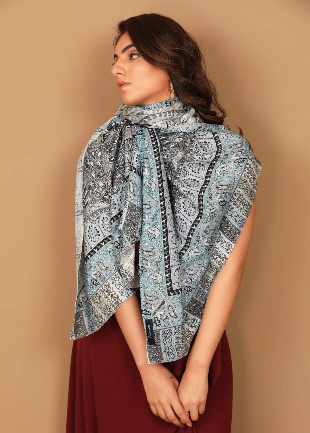 Pashtush India Gift Pack Pashtush His And Her Set Of Mens Twilight Stole and Womens Bamboo Stole, Premium Gift Box Packaging, Gold and Multicolour