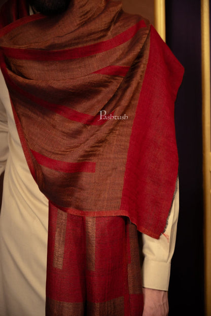 Pashtush India Gift Pack Pashtush His And Her Set Of Mens Twilight Stole and Womens Bamboo Stole, Premium Gift Box Packaging, Maroon and Multicoloured