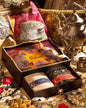 Pashtush India Gift Pack Pashtush His And Her Set Of Pure Wool Shawl and Ethnic Weave Shawl With Wooden Chester Box, Beige and Multi colour
