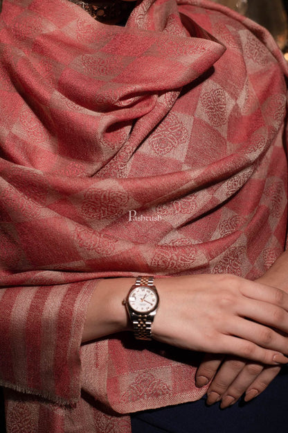 Pashtush India Gift Pack Pashtush His and Her Set of Stoles with Premium Gift Box Packaging, Beige and Maroon