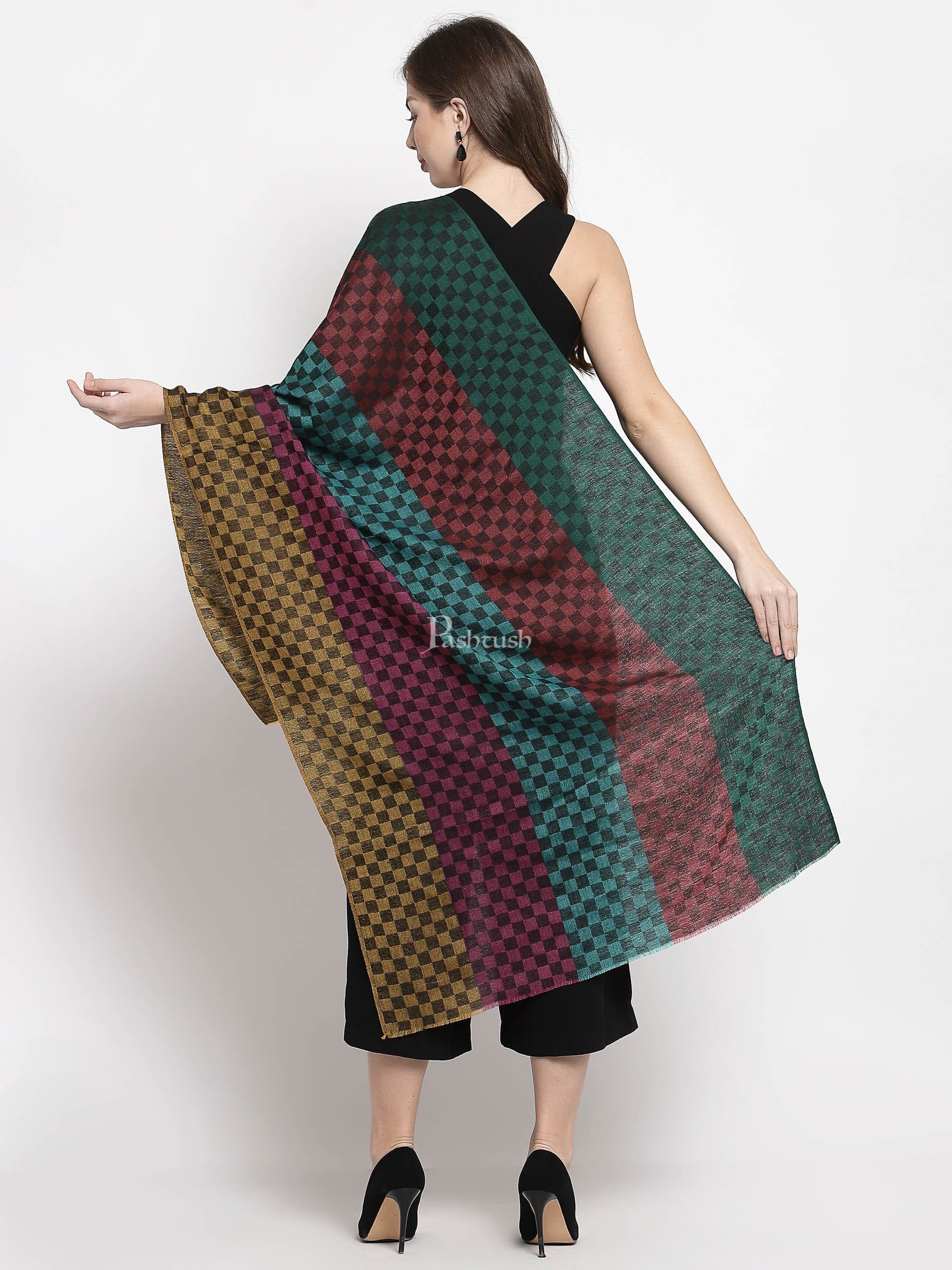 Pashtush India Gift Pack Pashtush His and Her Set of Stoles with Premium Gift Box Packaging, Taupe and Multicoloured.