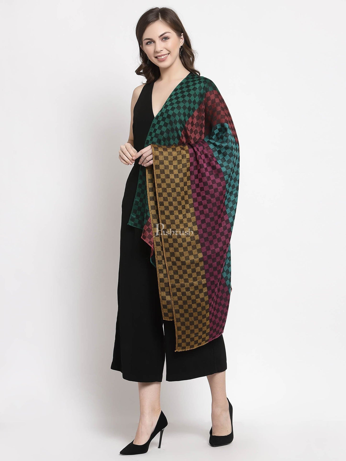 Pashtush India Gift Pack Pashtush His and Her Set of Stoles with Premium Gift Box Packaging, Taupe and Multicoloured.