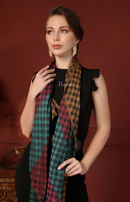 Pashtush India Gift Pack Pashtush His and Her Set of Stoles with Premium Gift Box Packaging, Taupe and Multicoloured.