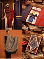 Pashtush India Gift Pack Pashtush His And Her Set Of Twilight Stoles, Premium Gift Box Packaging, Maroon and Black