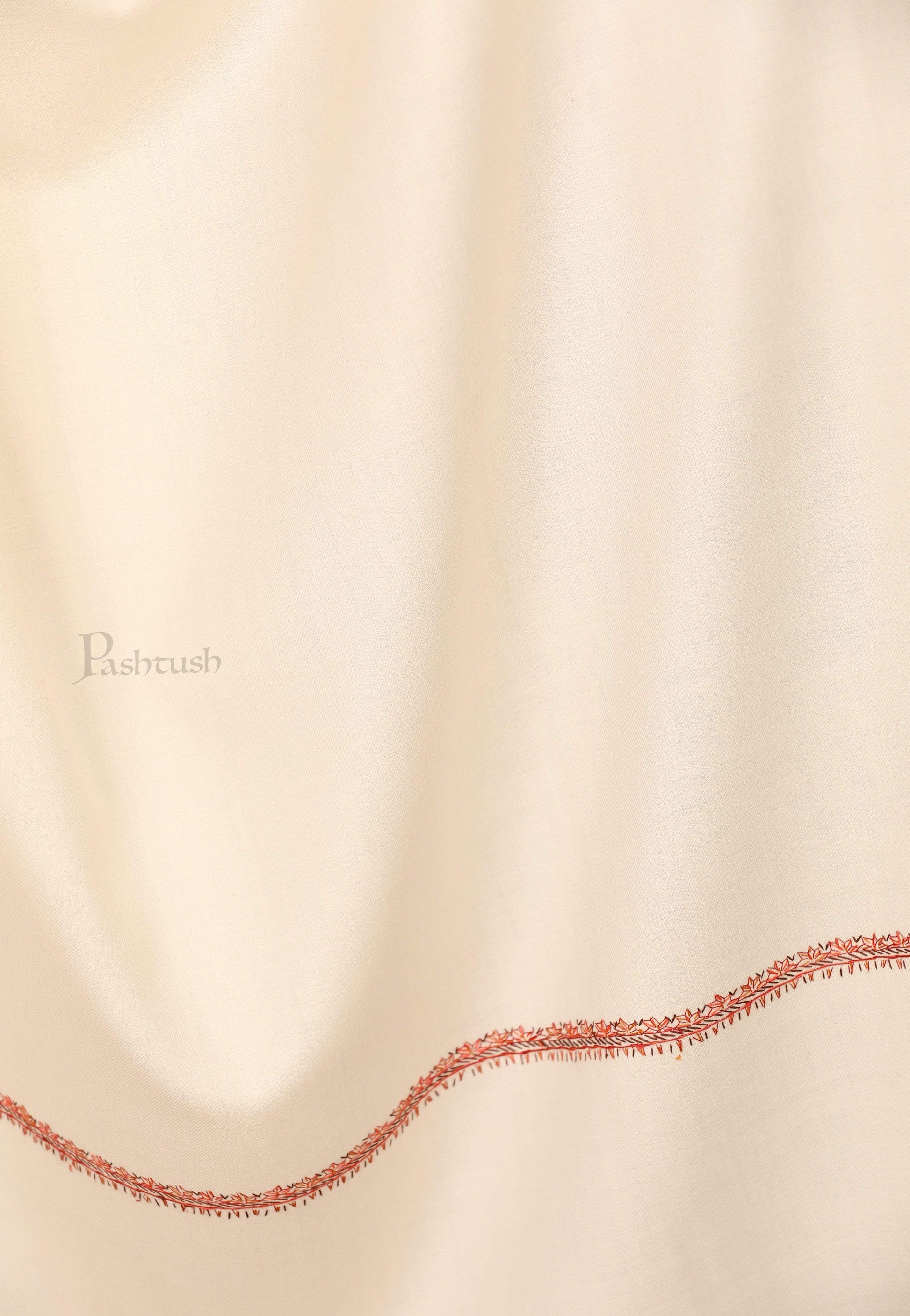Pashtush India 100x200 Pashtush Kashmiri 100% Hand Embroidery Shawl - Kingri design