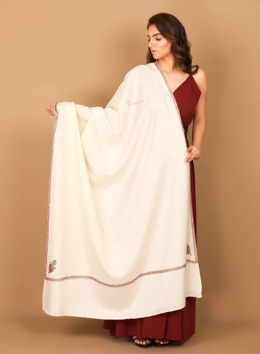 Pashtush India 100x200 Pashtush Kashmiri 100% Hand Embroidery Shawl - Kingri design