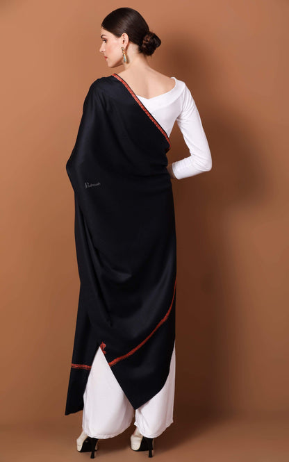 Pashtush India 100x200 Pashtush Kashmiri 100% Hand Embroidery Shawl - Kingri design