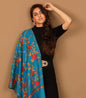 Pashtush India 70x200 Pashtush Kashmiri Aari Embroidery Stole, Fine Wool, Blue
