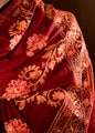 Pashtush India 100x200 Pashtush Kashmiri Aari Embroidery Stole, Fine Wool, Maroon