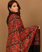 Pashtush India 70x200 Pashtush Kashmiri Aari Embroidery Stole, Fine Wool, Rich Black