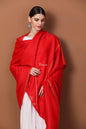 Pashtush India 100x200 Pashtush Kashmiri Hand Embroidery Shawl, Traditional Kingri Design, Rust