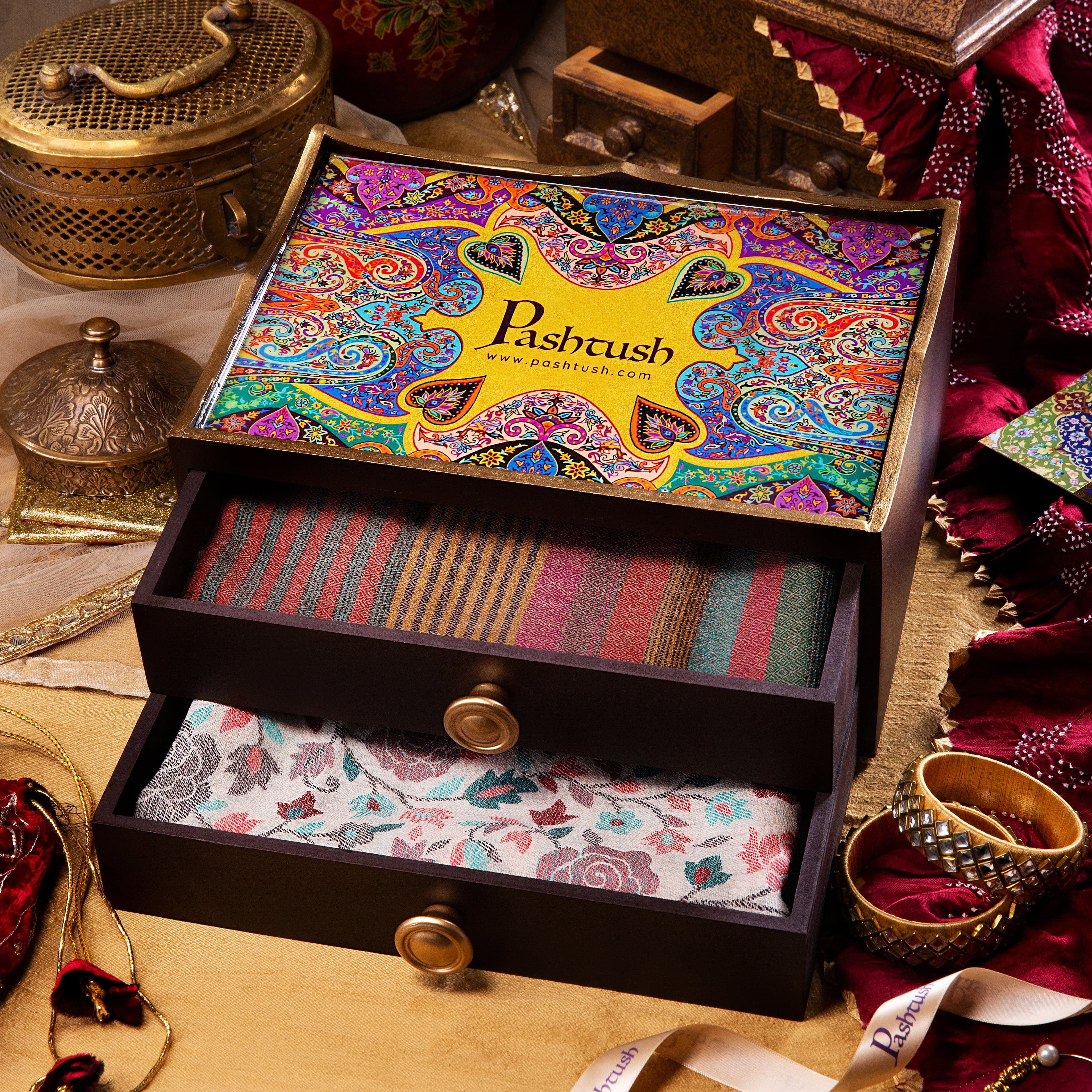 Pashtush Keepsake Wooden Double Chester Box, (Box Only) – Pashtush ...