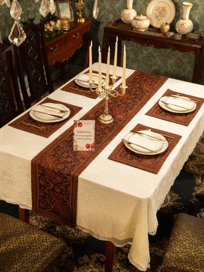 Pashtush India Gift Pack Pashtush Luxury Table Mats, Jamawar Collection, Coffee Brown (Mats Only)