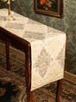 Pashtush India Gift Pack Pashtush Luxury Table Runner, Nalki Embroidery Collection, Ivory