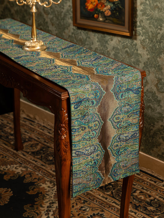 Pashtush India Gift Pack Pashtush Luxury Table Runner, Twilight Collection, Arabic Sea Blue