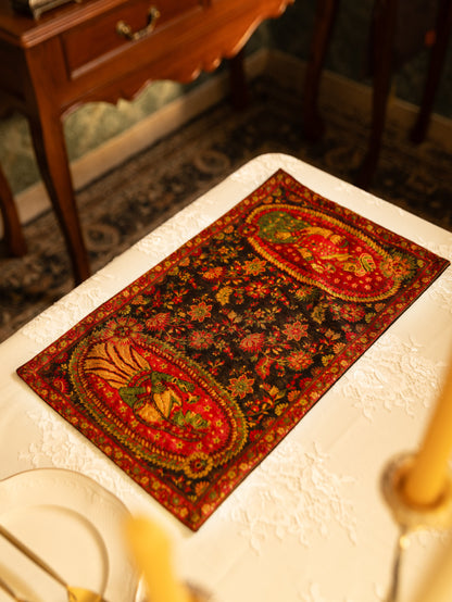 Pashtush India Gift Pack Pashtush Luxury Table Runner with Mats Set, Twilight Collection, Multicolour