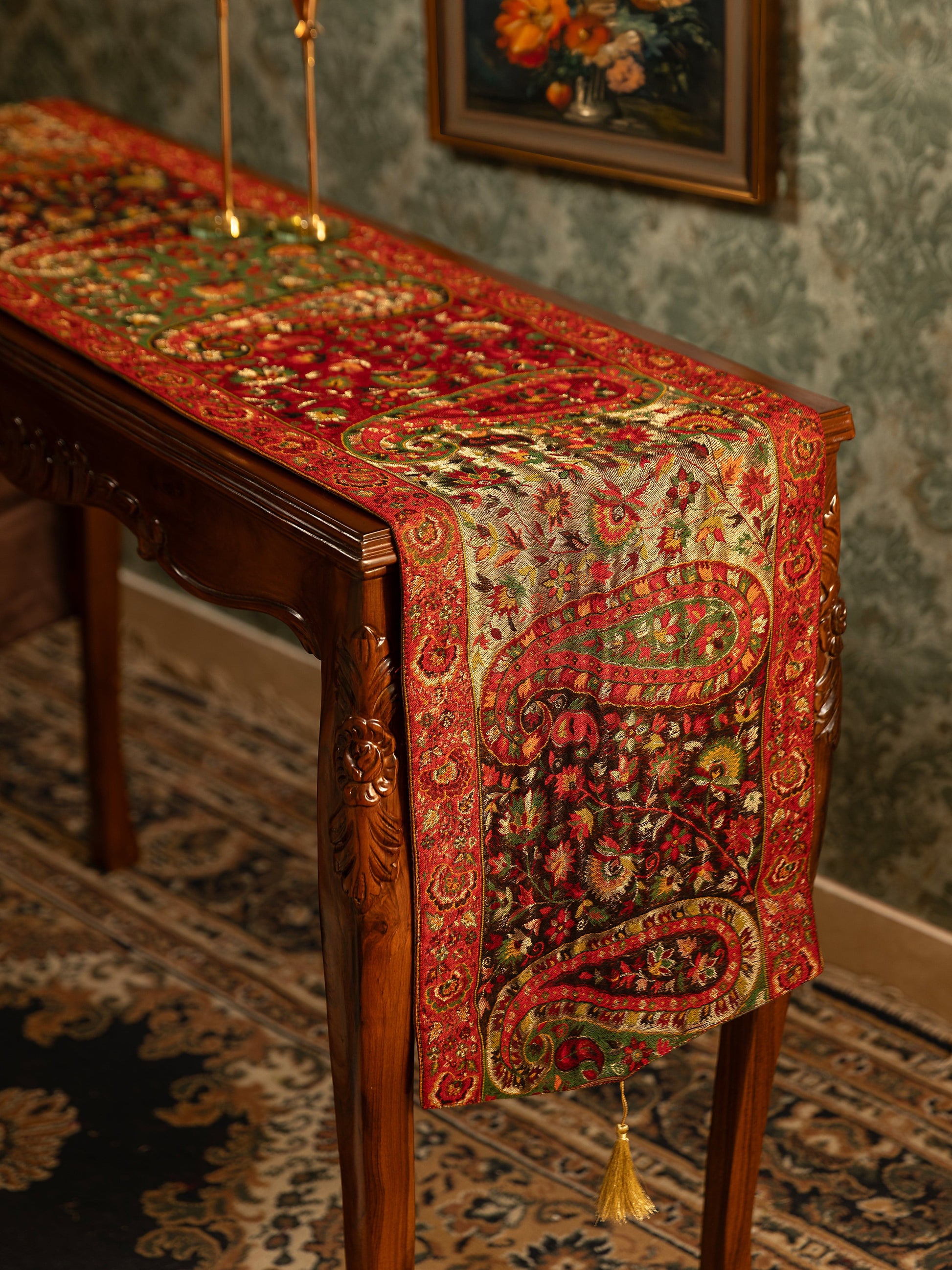 Pashtush India Gift Pack Pashtush Luxury Table Runner with Mats Set, Twilight Collection, Multicolour