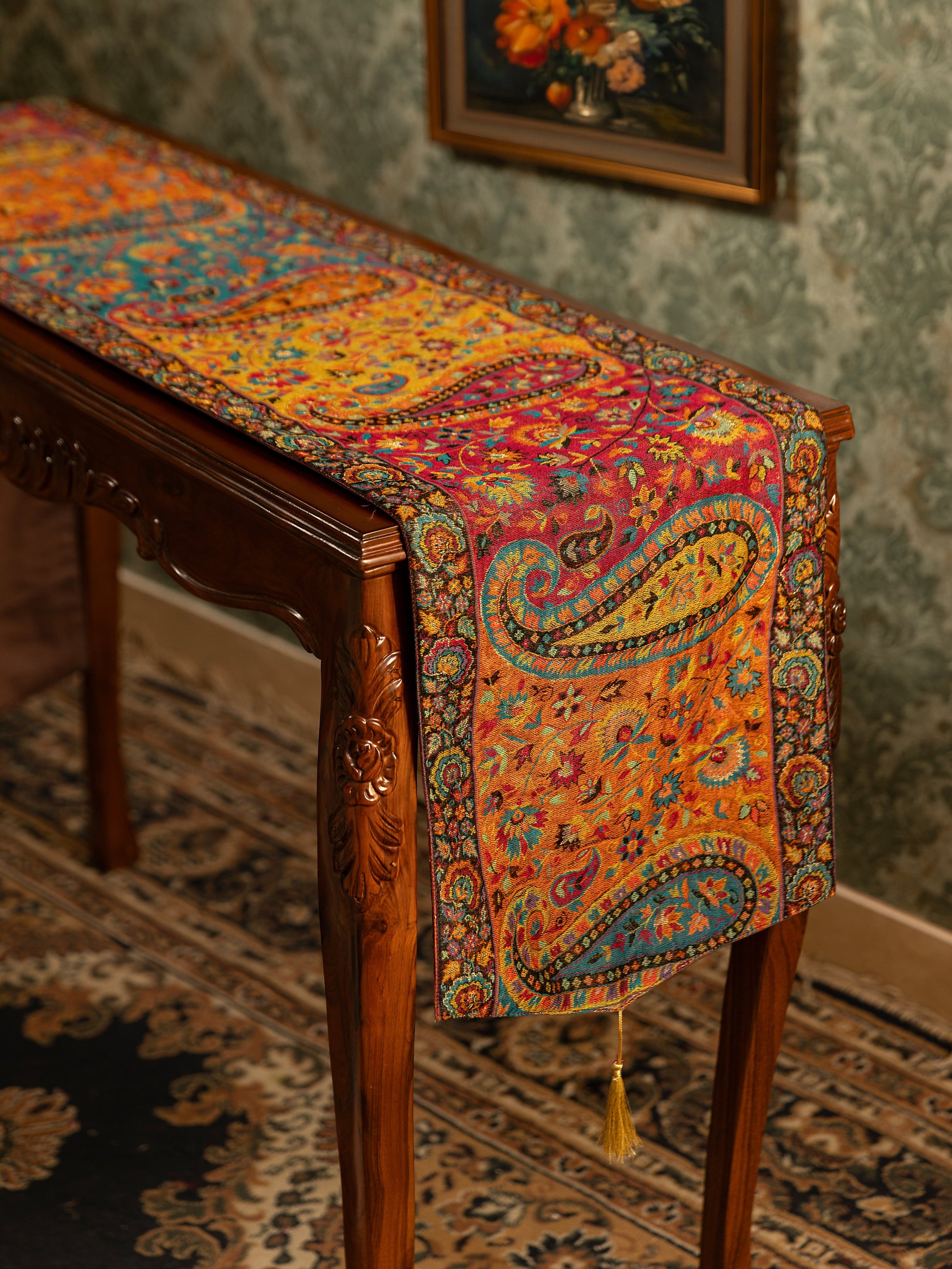 Pashtush India Gift Pack Pashtush Luxury Table Runner with Mats Set, Twilight Collection, Multicolour