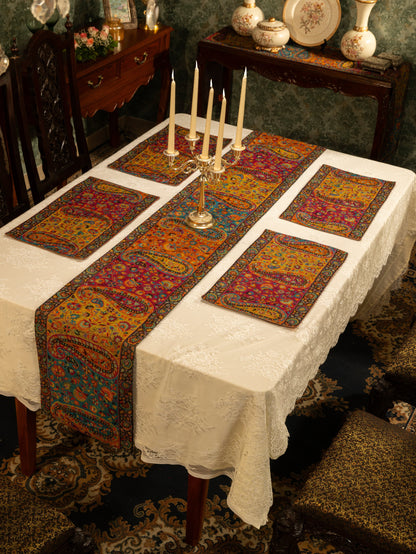 Pashtush India Gift Pack Pashtush Luxury Table Runner with Mats Set, Twilight Collection, Multicolour