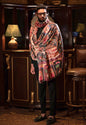 Pashtush India Mens Shawls Gents Shawl Pashtush men 100% Pure Wool with Woolmark Certificate shawl, Darbar printed design, Multicolour