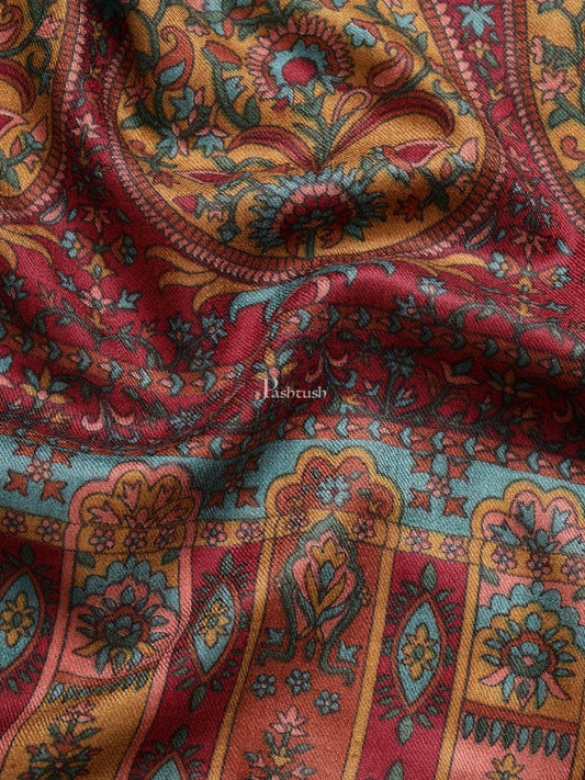 Pashtush India Mens Shawls Gents Shawl Pashtush men Extra Fine Wool Printed Palla shawl, Multicolour