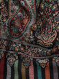 Pashtush India Mens Shawls Gents Shawl Pashtush men Extra Fine Wool shawl, ethnic design, Mens Lohi, Full size, Black