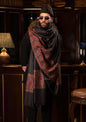 Pashtush India Mens Shawls Gents Shawl Pashtush men Fine Wool shawl, Ethnic Palla design, Black
