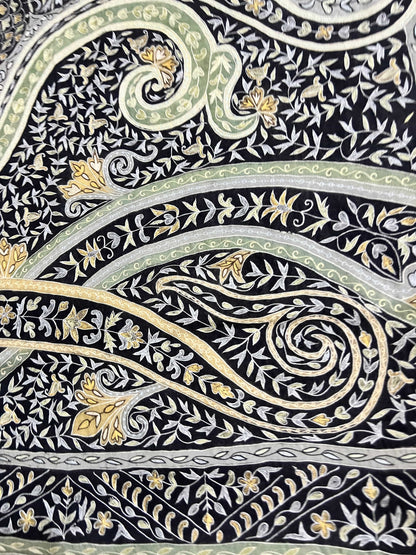 Pashtush India Mens Shawls Gents Shawl Pashtush Men's Pashmina Kalamkari Shawl Handwoven, Hand Painted, and Hand Embroidered