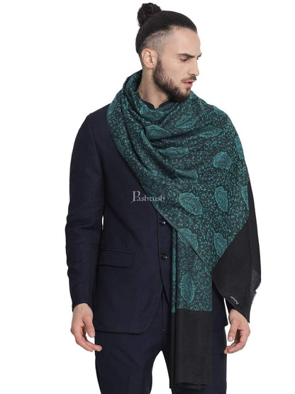 Pashtush India 70x200 Pashtush Men's Soft Wool, Reversible Stole Scarf