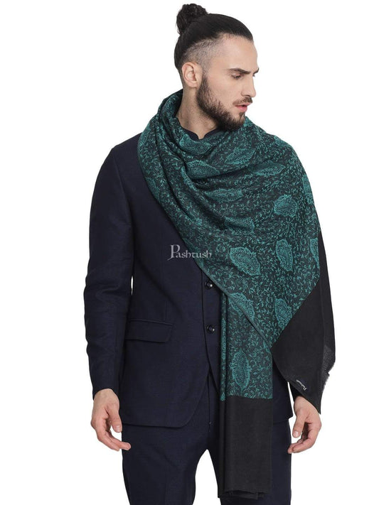 Pashtush India 70x200 Pashtush Men's Soft Wool, Reversible Stole Scarf