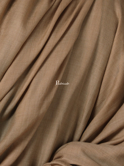 Pashtush India Mens Shawls Gents Shawl Pashtush Mens 100% Certified Pure Wool Super Fine Ring Shawl, Full Size Taupe