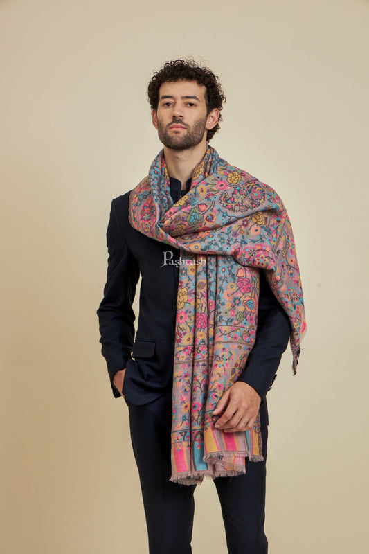 Pashtush India Mens Scarves Stoles and Mufflers Pashtush Mens 100% Pure Wool With Woolmark Certificate Stole,  Design, Multicolour