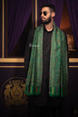 Pashtush India Mens Scarves Stoles and Mufflers Pashtush Mens 100% Pure Wool With Woolmark Certificate Stole, Ethnic Weave Soft And Warm Design, Green