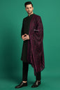 Pashtush India Mens Scarves Stoles and Mufflers Pashtush Mens 100% Pure Wool With Woolmark Certificate Stole, Paisley Design, Black
