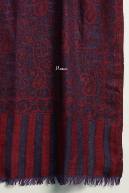 Pashtush India Mens Scarves Stoles and Mufflers Pashtush Mens 100% Pure Wool With Woolmark Certificate Stole, Paisley Design, Blue