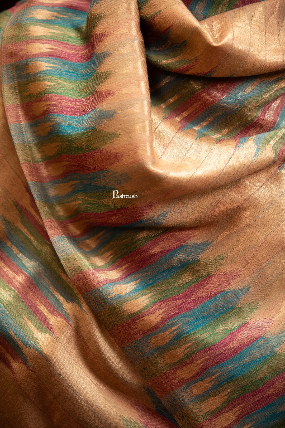 Pashtush India Mens Scarves Stoles and Mufflers Pashtush Mens 100% Pure Wool With Woolmark Certificate Stole, Paisley Design, Multicolour