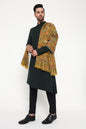 Pashtush India Mens Scarves Stoles and Mufflers Pashtush Mens 100% Pure Wool With Woolmark Certificate Stole, Paisley Design, Mustard