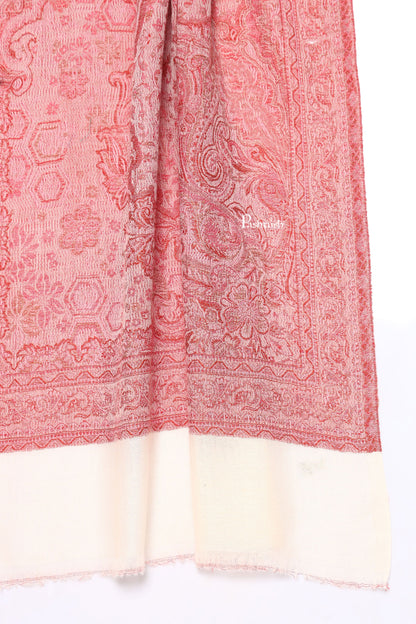 Pashtush India Mens Scarves Stoles and Mufflers Pashtush Mens 100% Pure Wool With Woolmark Certificate Stole, Paisley Weave Design, Ivory