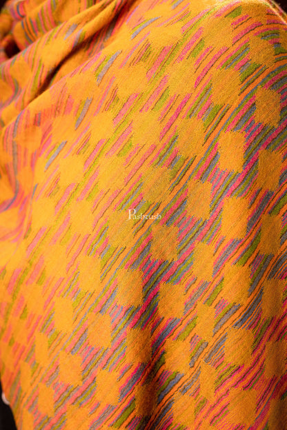 Pashtush India Mens Scarves Stoles and Mufflers Pashtush mens 100% Pure Wool with Woolmark Certificate stole, Reversible design, Mustard
