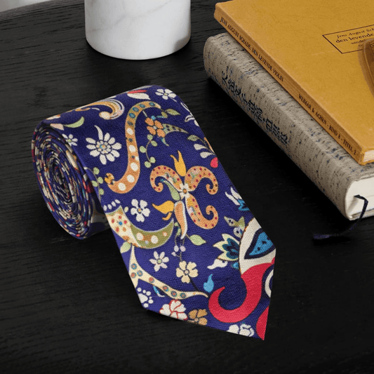 Pashtush India Mens Neckties Ties for Men Pashtush mens 100% Pure Wool with Woolmark Certificate tie, Printed design, Multicolour