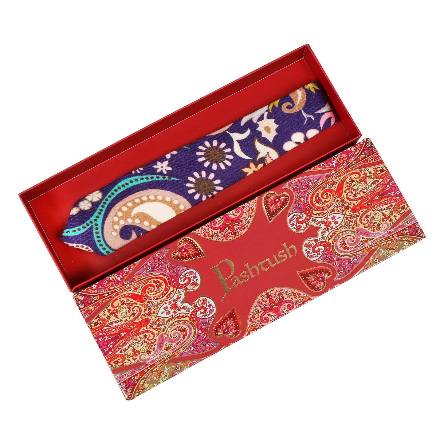 Pashtush India Mens Neckties Ties for Men Pashtush mens 100% Pure Wool with Woolmark Certificate tie, Printed design, Multicolour