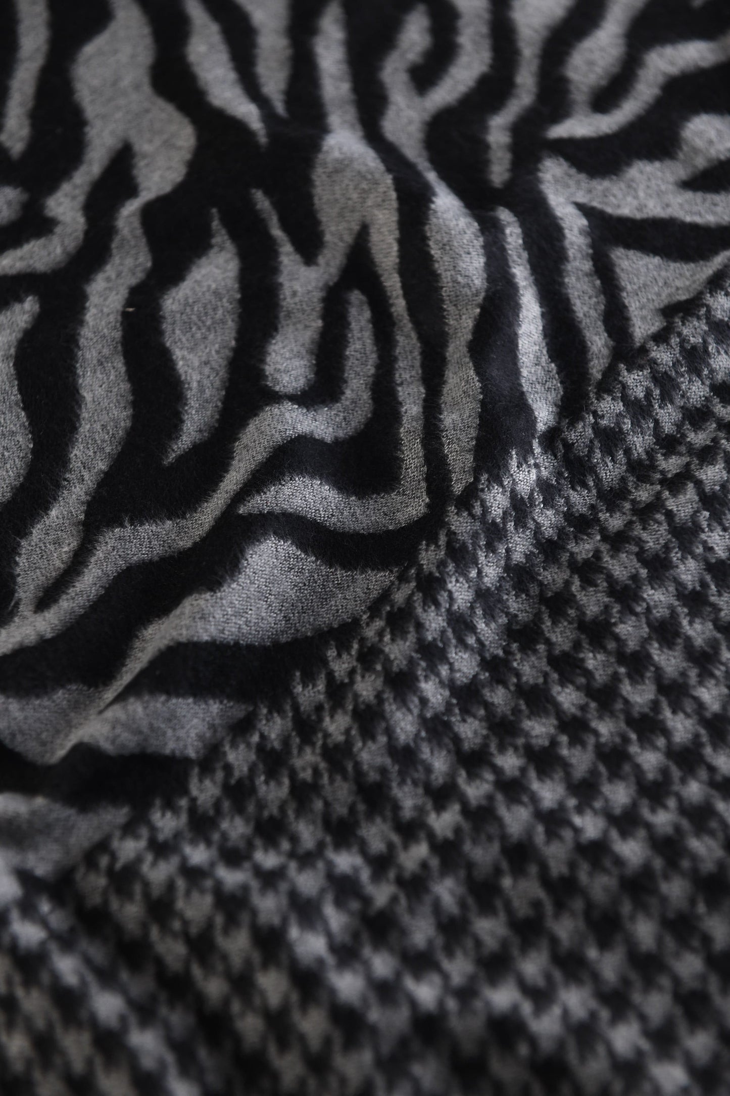 Pashtush India Mens Scarves Stoles and Mufflers Pashtush mens Acro Wool stole, Monotone Wild Stripes design, Black