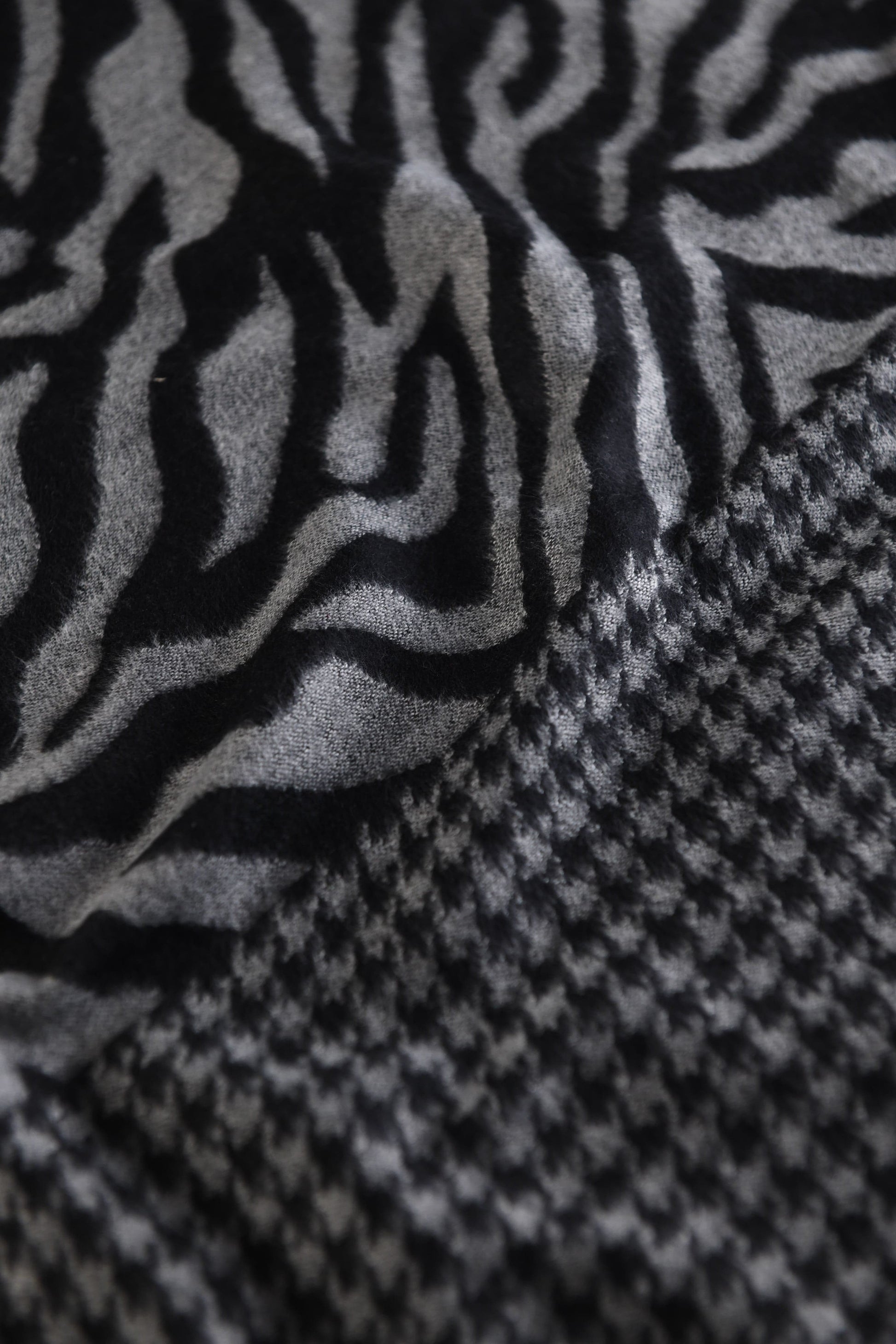 Pashtush India Mens Scarves Stoles and Mufflers Pashtush mens Acro Wool stole, Monotone Wild Stripes design, Black