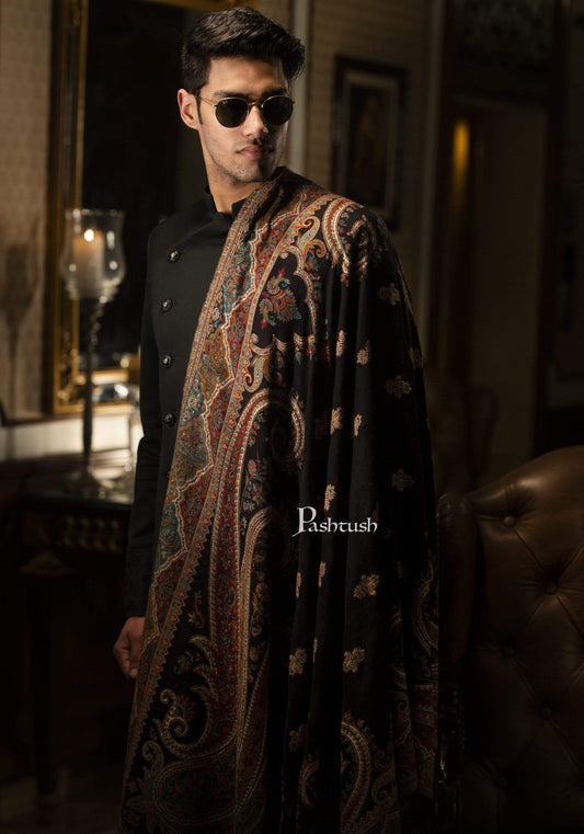Pashtush India 100x200 Pashtush Mens Antique Look Heritage Design, Jamawar Shawl