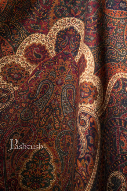 Pashtush India 100x200 Pashtush Mens Antique Look Heritage Design, Jamawar Shawl