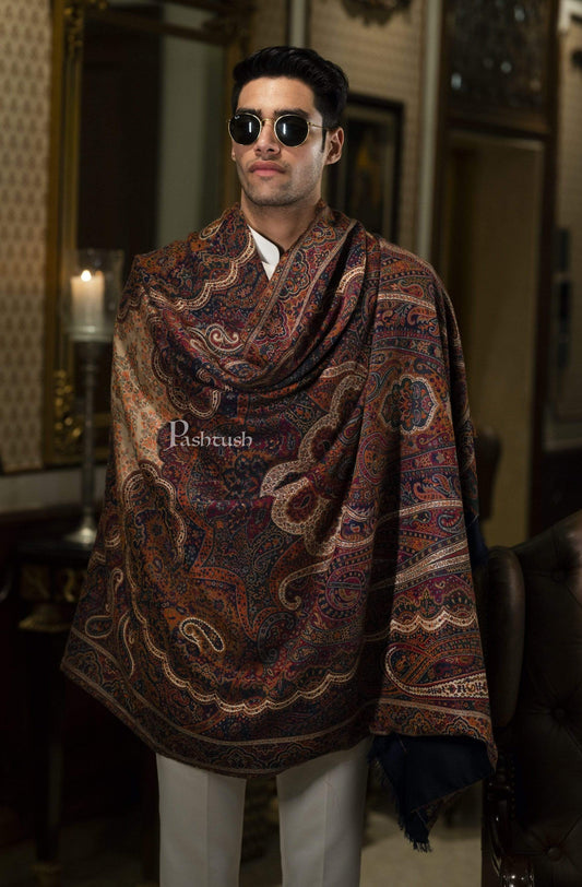 Pashtush India 100x200 Pashtush Mens Antique Look Heritage Design, Jamawar Shawl