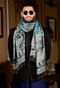 Pashtush India 70x200 Pashtush Mens Bamboo Reversible Muffler Tribal elephants