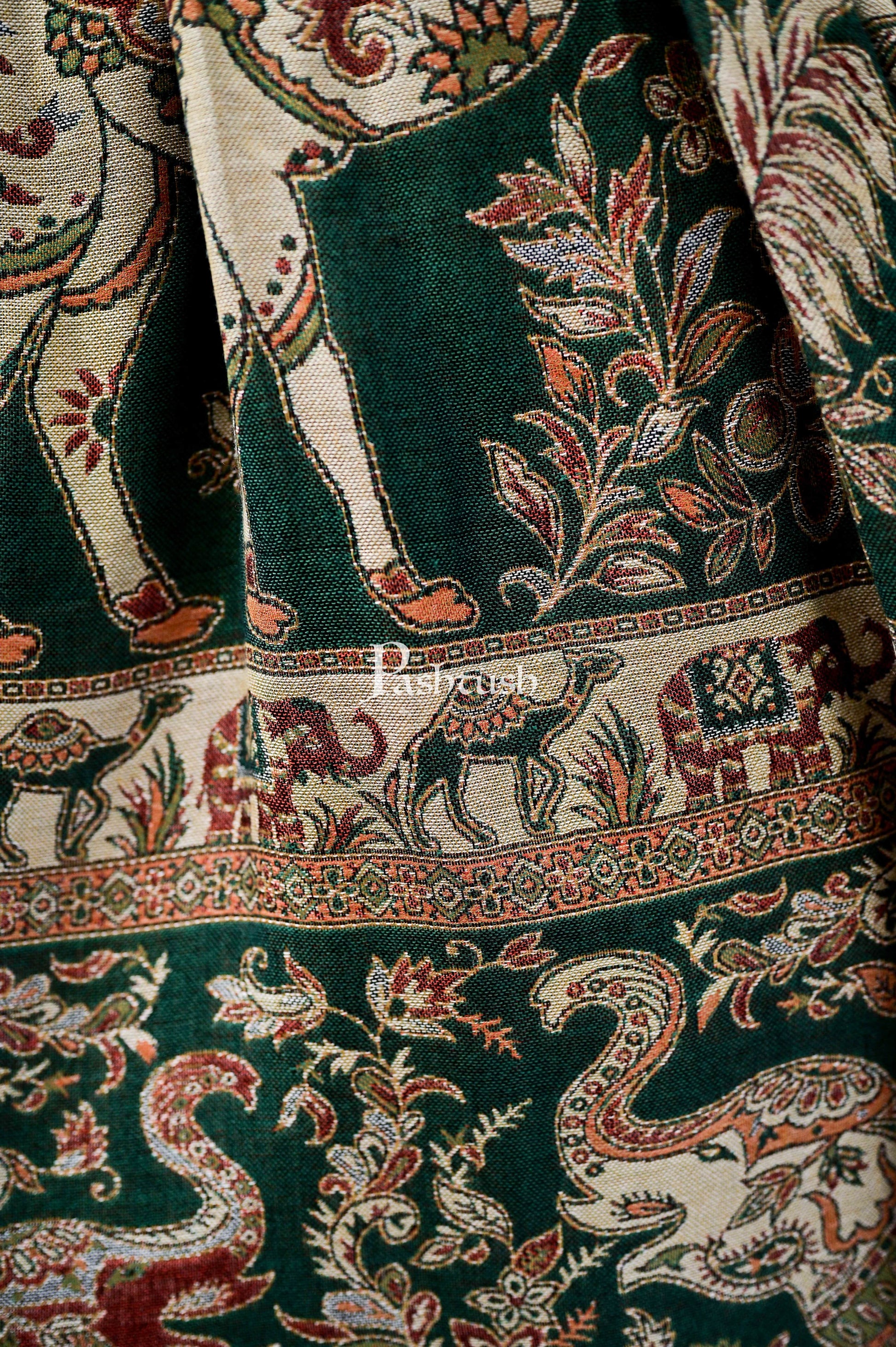 Pashtush India 70x200 Pashtush Mens Bamboo Reversible Muffler Tribal elephants